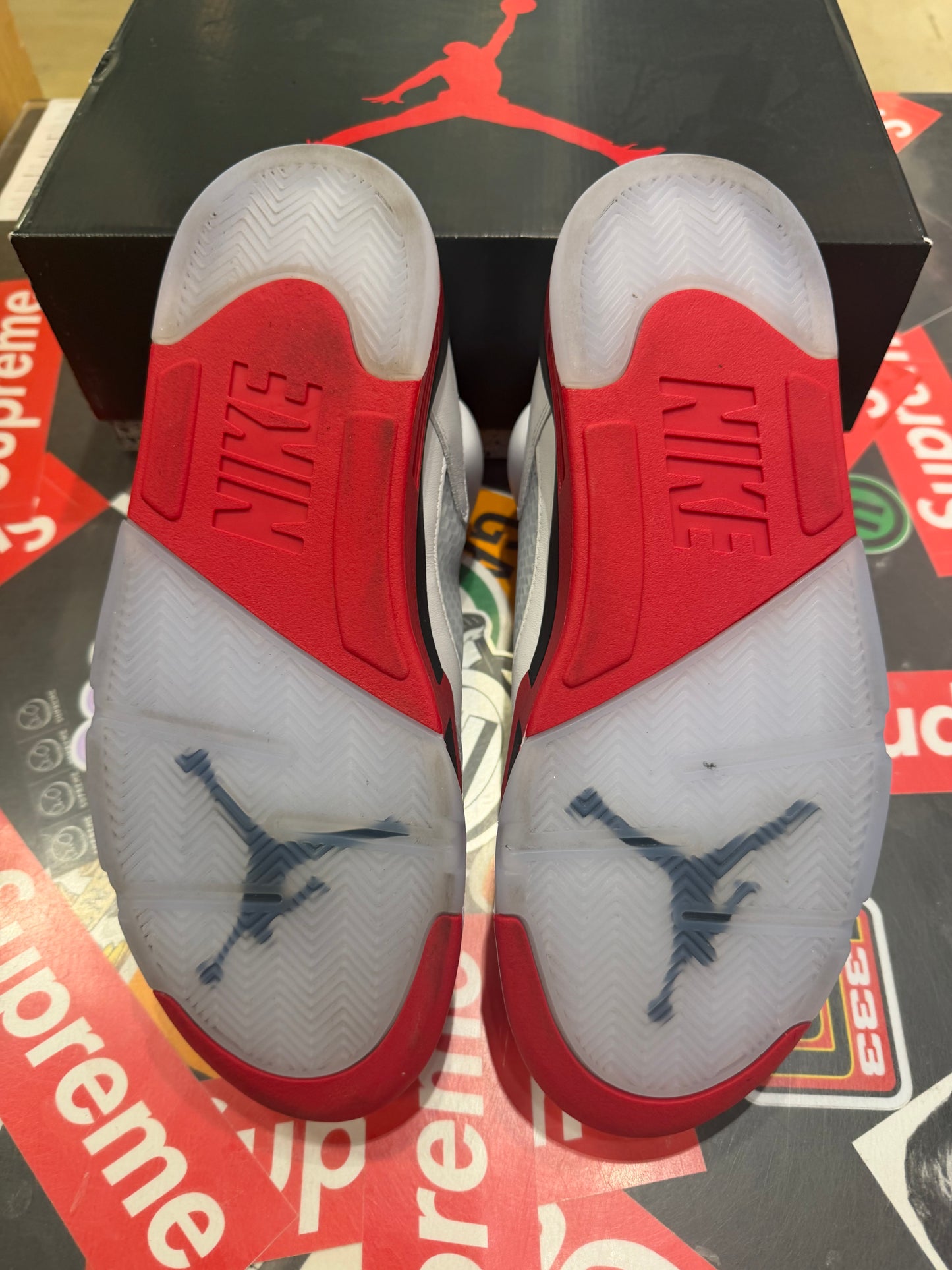 Jordan 5 Fire Red Black Tongue