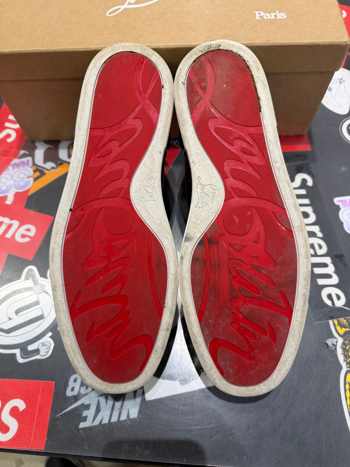 Christian Louboutin Red bottoms metallic red