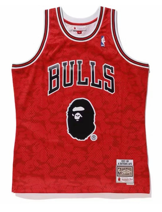 Bape X Mitchell & Ness Bulls Jersey