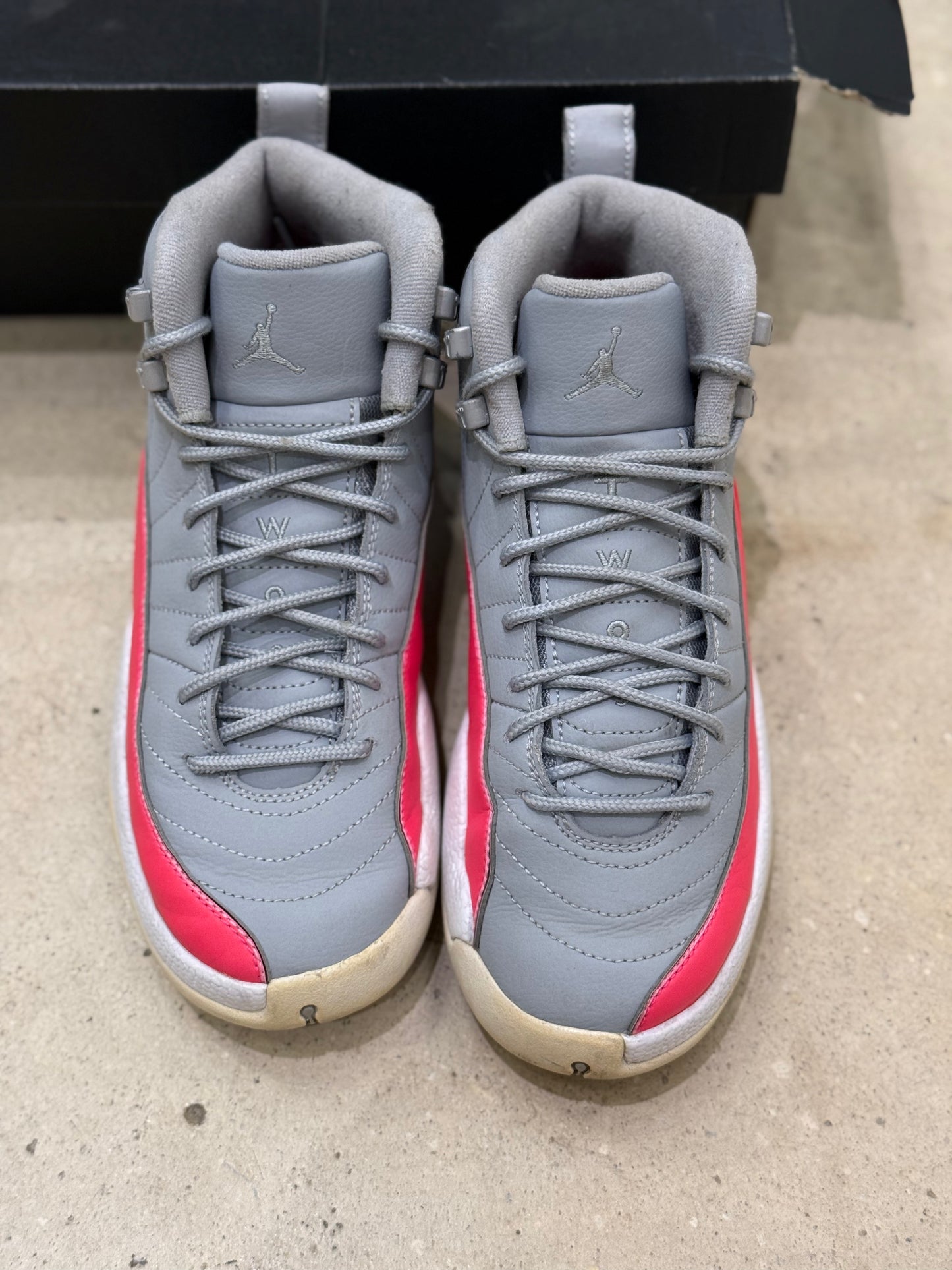 Jordan 12 Wolf Grey/Racer Pink